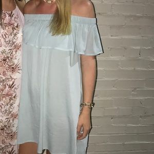 Light blue off the shoulder dress!!